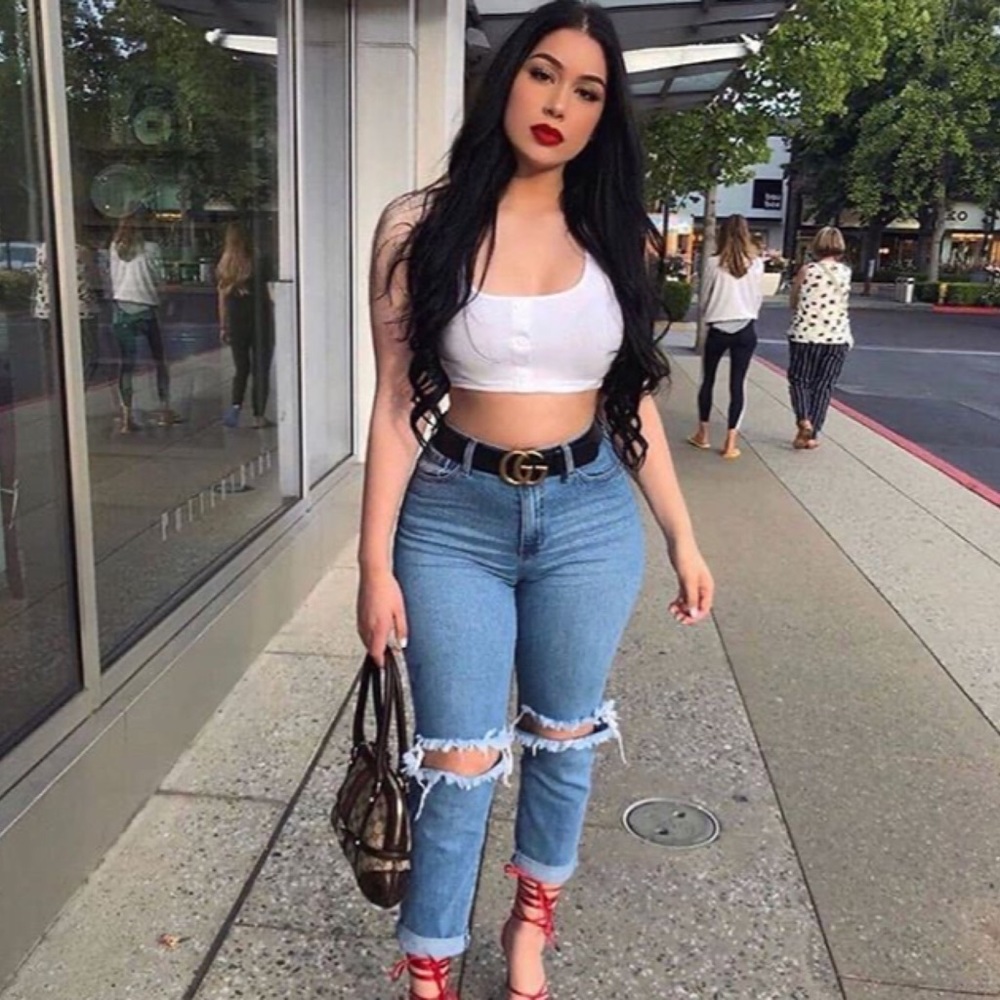 . OOTDFASH Steven High Waist Distressed Denim Jeans - Picture 8 of 16